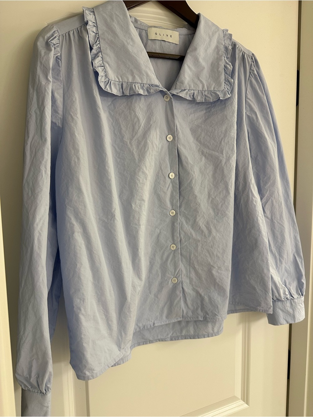 OLIVE CLOTHING Leah Frill Neck Blouse - Picture 5 of 6
